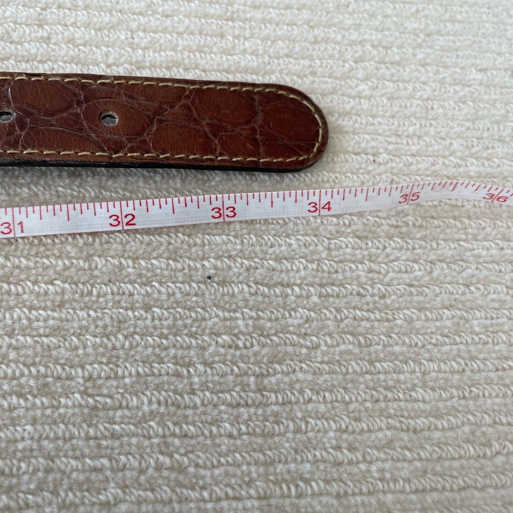 Women's Brown Leather Belt with Gold-Tone Accents - Picture 11 of 12